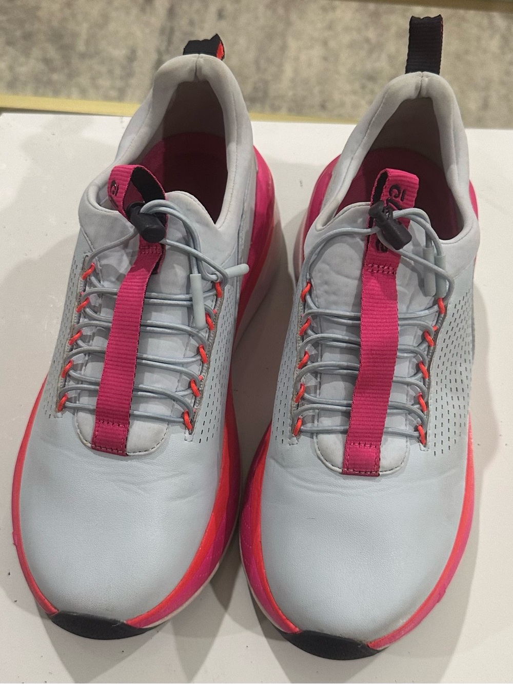 Women's Athletic Sneakers in Light Gray and Pink - Lightweight Trainer